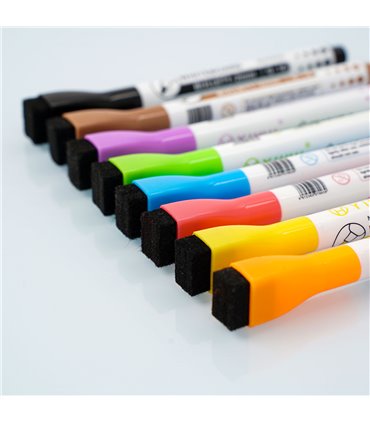 KIT 8 PENNARELLI MAGNETICI A SECCO PER LAVAGNE MAGNETICHE PENNARELLI PER BACHECHE SCRIVIBILI
