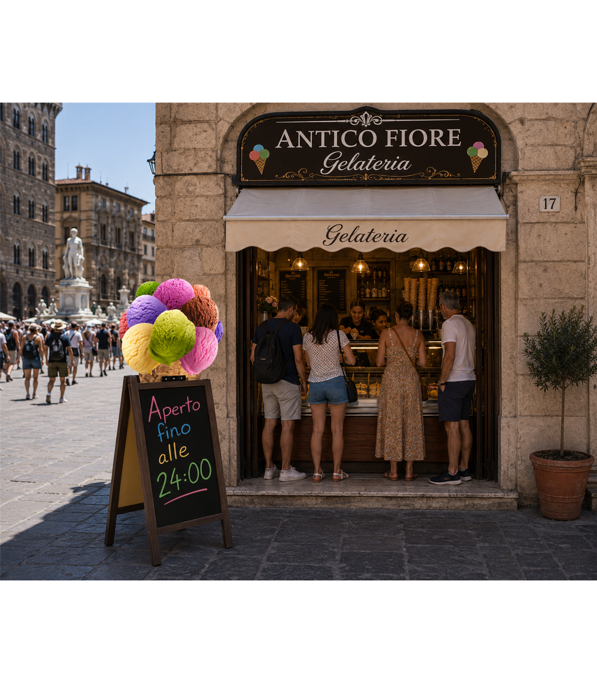CAVALLETTO PUBBLICITARIO BIFACCIALE CON LAVAGNA E TOPPER GELATO PER GELATERIE E BAR