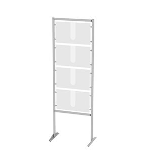 ESPOSITORE DA PAVIMENTO CON TASCHE A4 VERTICALI IN PLEXIGLASS PER AGENZIE IMMOBILIARI UFFICI SHOWROOM