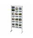 ESPOSITORE DA TERRA IN ALLUMINIO CON TASCHE PLEXIGLASS INDOOR