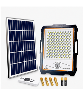 Faro LED Solare da Esterno IP66 con Pannello Fotovoltaico e Sensore Crepuscolare