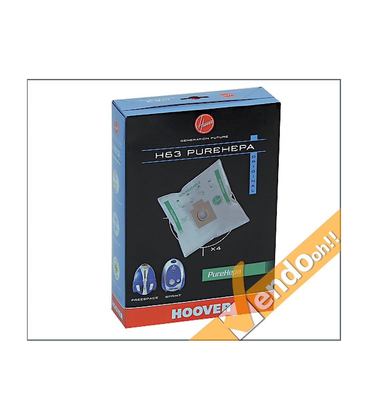 4 SACCHI SACCHETTI FILTRO ASPIRAPOLVERE HOOVER SPRINT FLASH FREESPACE CAPTUR H63
