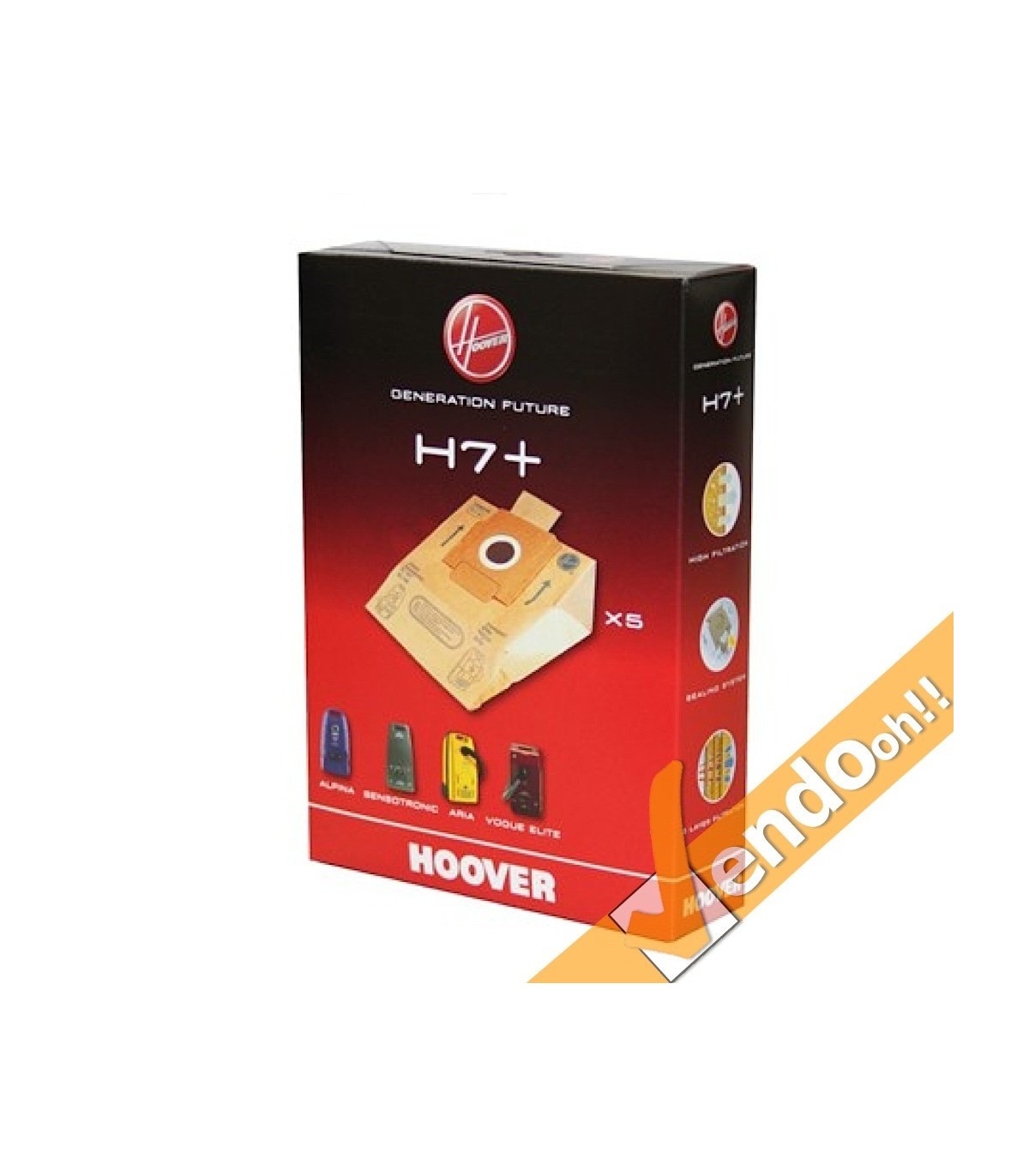 5 SACCHETTI FILTRO ASPIRAPOLVERE HOOVER ALPINA ARIA VOGUETTE SENSOTRONIC H7