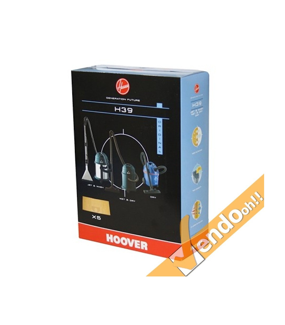 5 SACCHI SACCHETTI FILTRO ASPIRAPOLVERE HOOVER JET WASH WET DRY DRY FORZA H39