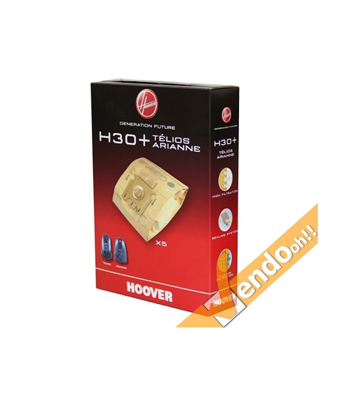 5 SACCHI SACCHETTI FILTRO ASPIRAPOLVERE HOOVER COMPATIBILE TELIOS ARIANNE H30