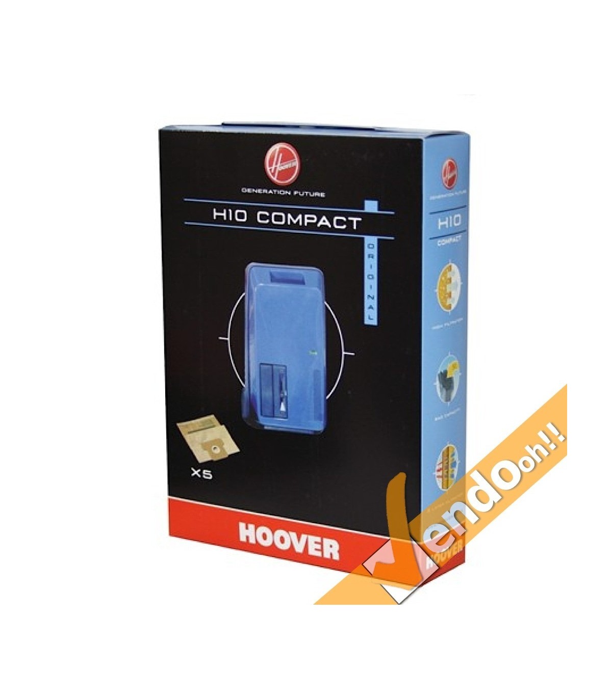 5 SACCHI SACCHETTI FILTRO ASPIRAPOLVERE HOOVER COMPATIBILE COMPACT COMPAT H10