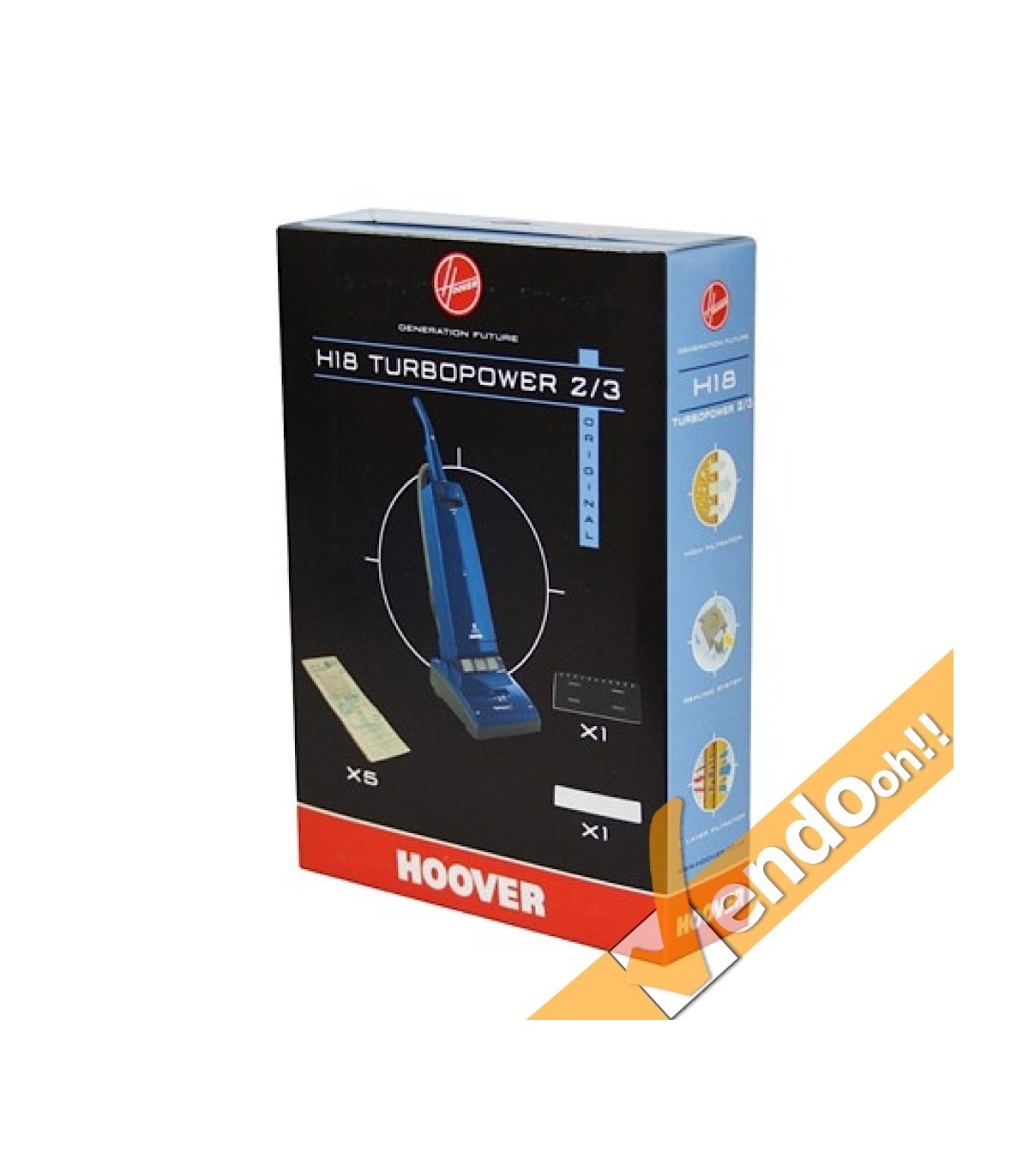 5 SACCHI SACCHETTI SACCO FILTRO ASPIRAPOLVERE HOOVER TURBOPOWER 1 2 3 H18