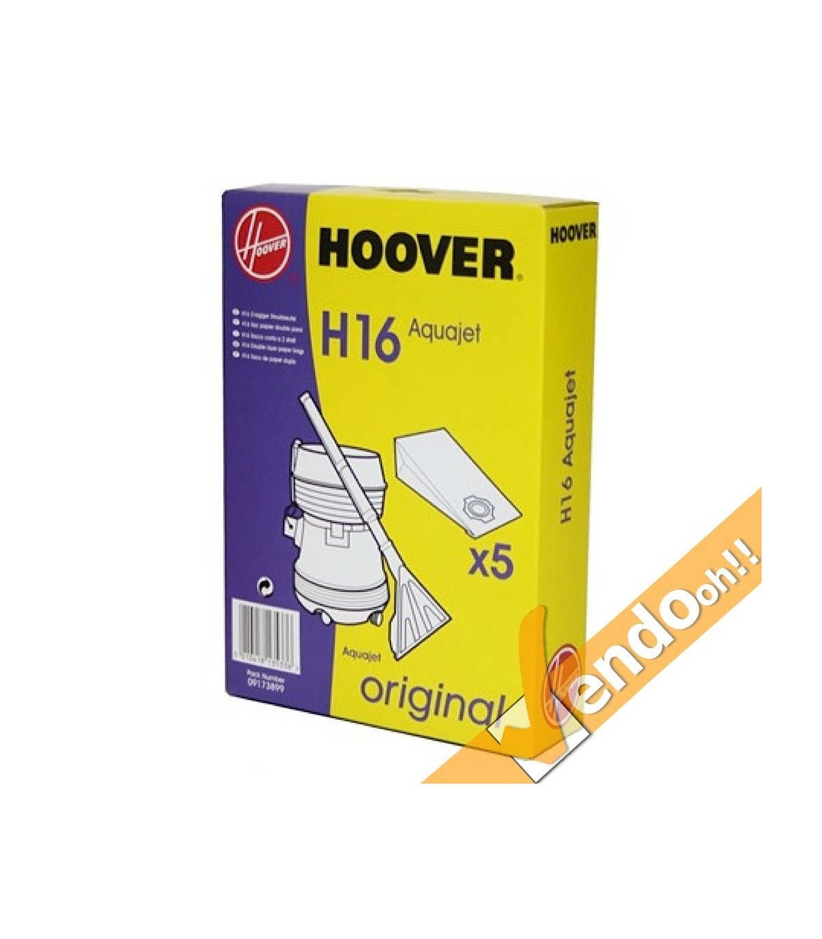 5 SACCHI SACCHETTI FILTRO ASPIRAPOLVERE HOOVER ACQUA AQUA JET PLUS S4236 H16