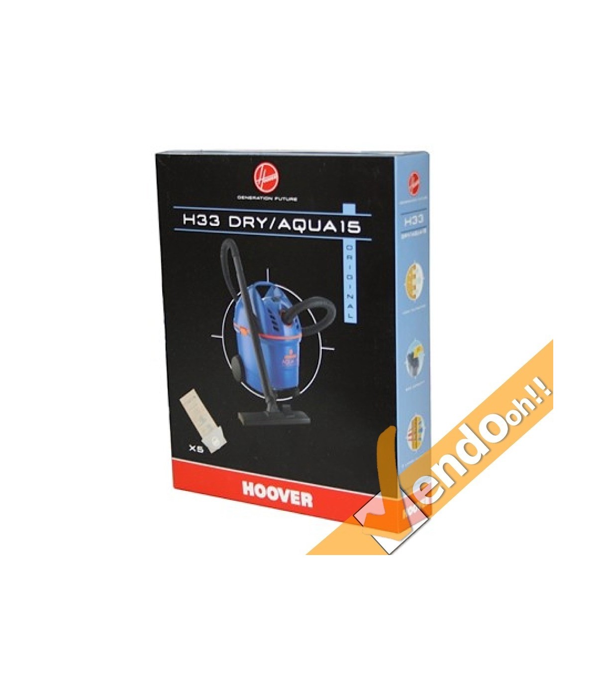 5 SACCHI SACCHETTI FILTRO ASPIRAPOLVERE HOOVER WET E DRY S5125 DRY S4125 H33