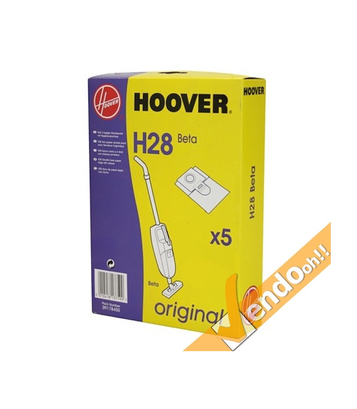 5 SACCHI SACCHETTI SACCO FILTRO ASPIRAPOLVERE HOOVER COMPATIBILE CON BETA H28