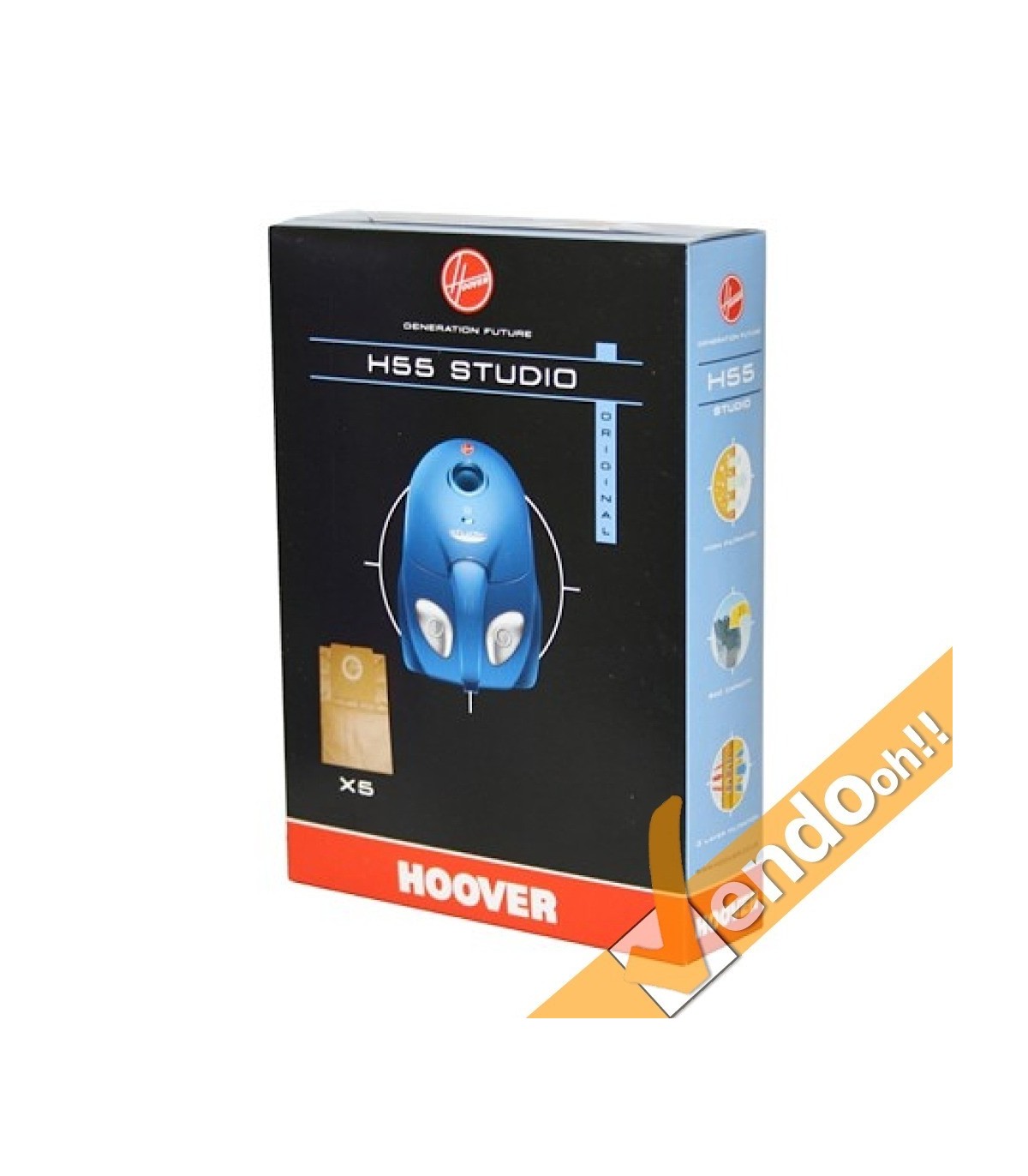 5 SACCHI SACCHETTI SACCO FILTRO ASPIRAPOLVERE HOOVER COMPATIBILE CON STUDIO H55