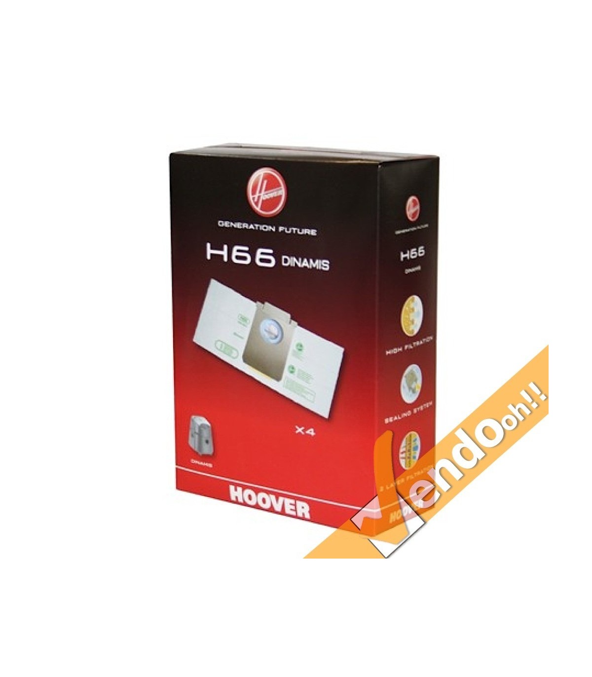 4 SACCHI SACCHETTI FILTRO ASPIRAPOLVERE HOOVER DINAMIS MULTIFUNCTION PRO H66