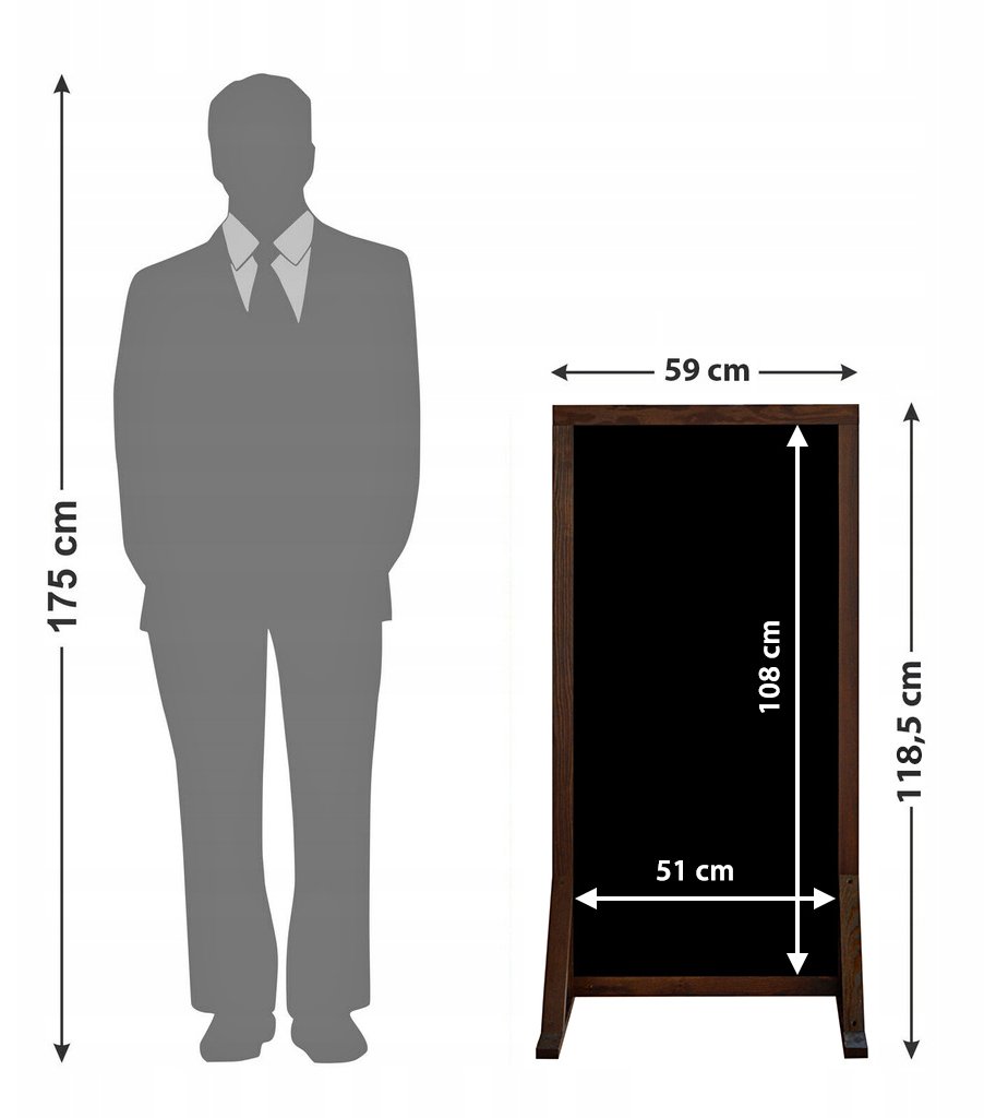 Dimensioni espositore: 118,5 x 59 cm con area di scrittura 108 x 51 cm