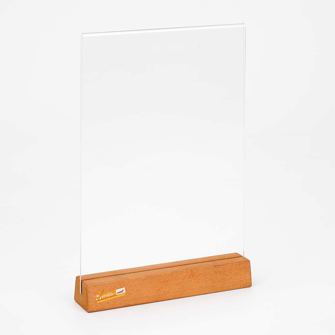 Porta avvisi da banco WDB-PA4 base legno faggio vista frontale