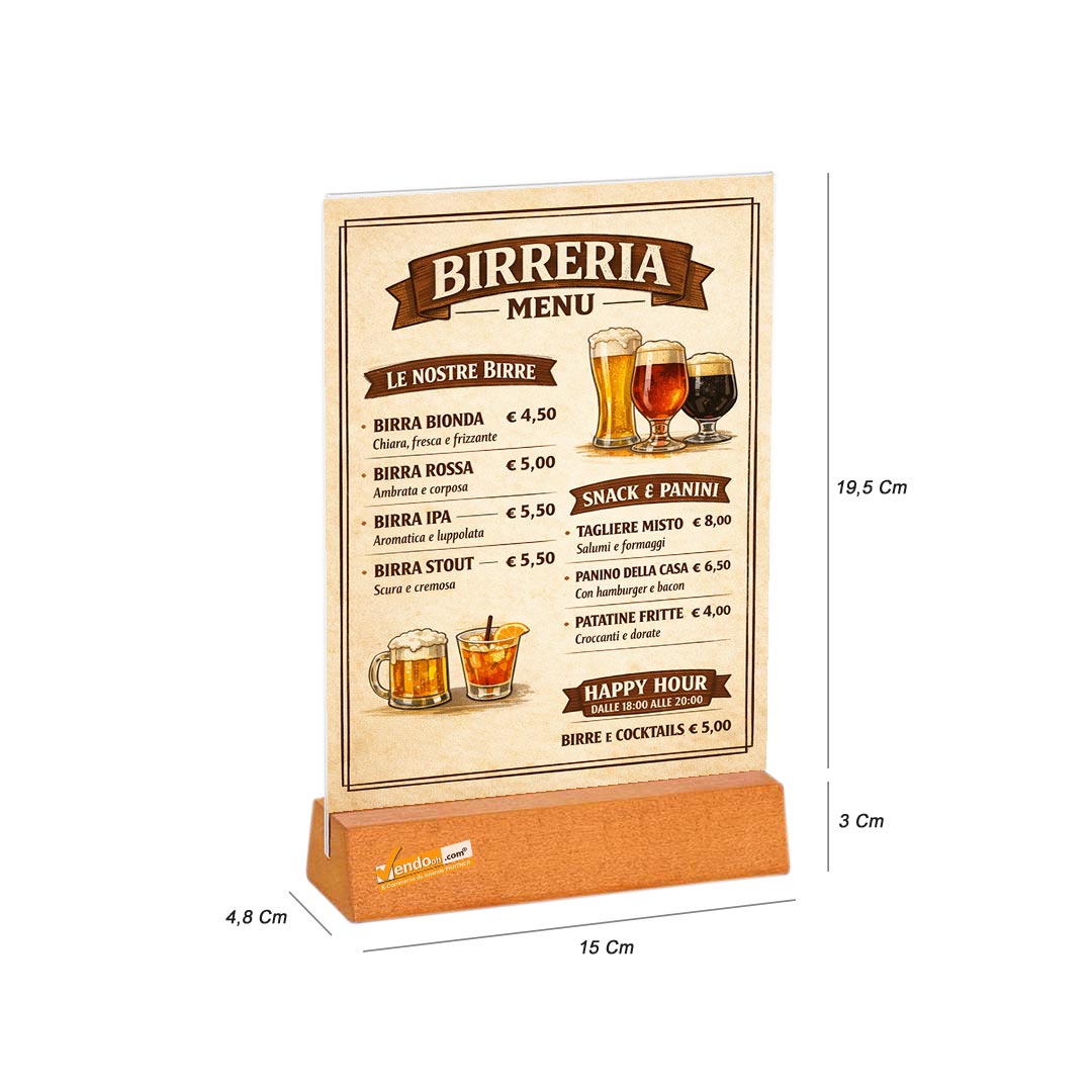 Dimensioni e specifiche tecniche porta avvisi WDB-PA5 formato A5