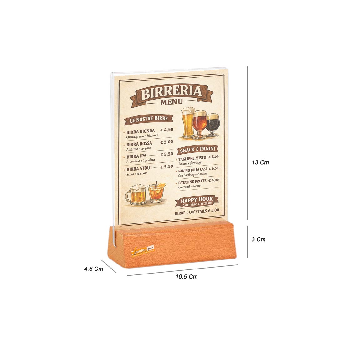 Dimensioni e specifiche tecniche mini porta avvisi WDB-PA6 formato A6